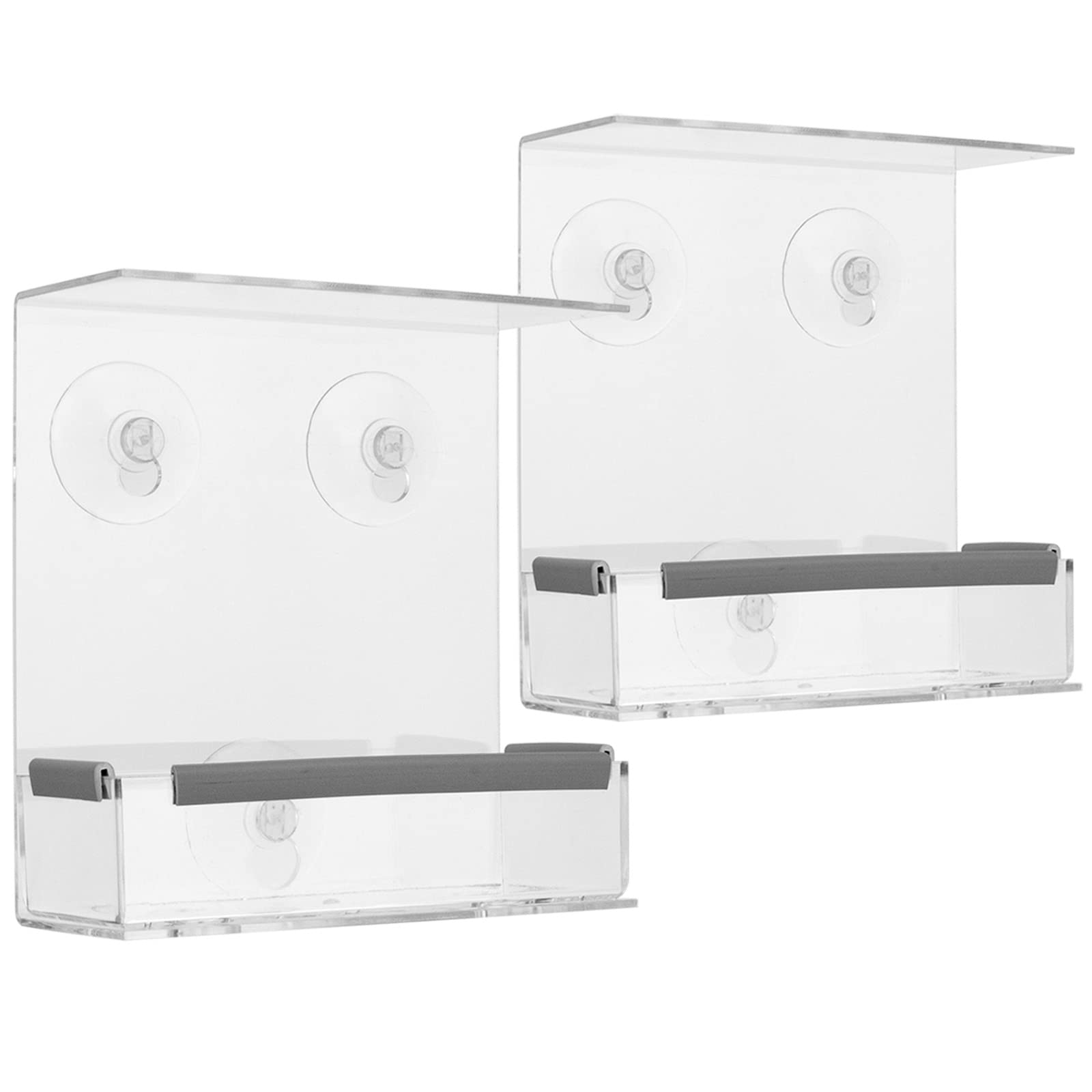 Strong Suction Cup Outdoor Window Bird Feeder - 2 Pack