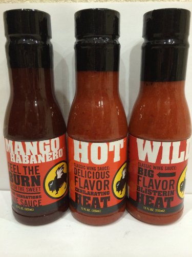 Buffalo Wild Wings Sauce Bundle: Mango Habanero, Wild, Hot (12 oz)